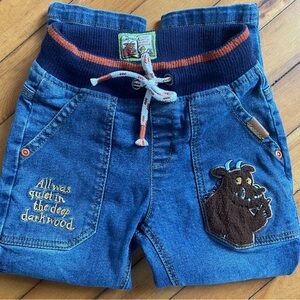 Kids Blue Denim Shorts with Gruffalo Patch
